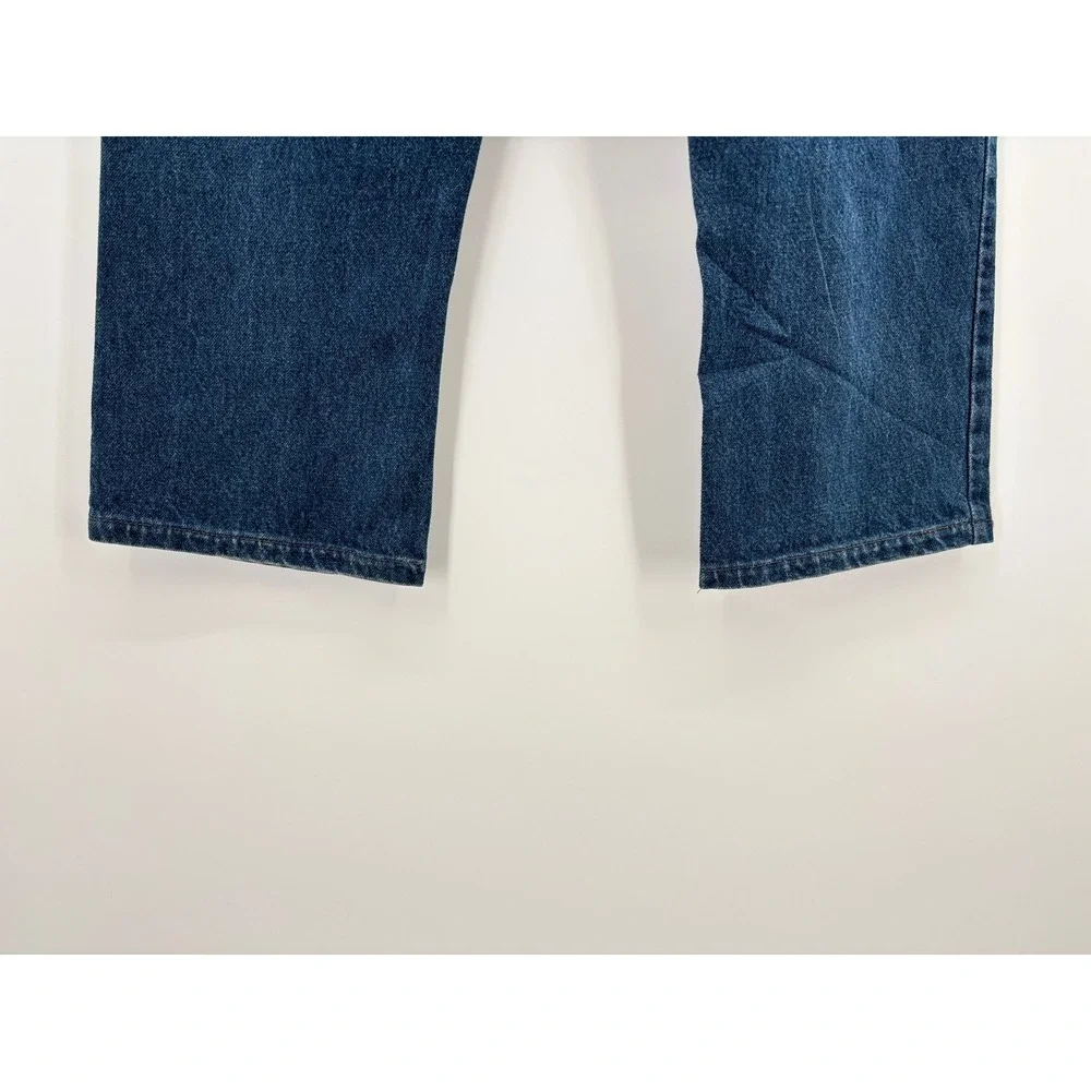Levis 517 Mens Bootcut Jeans Distressed Clean Indigo Blue Denim(Measures 36x24)